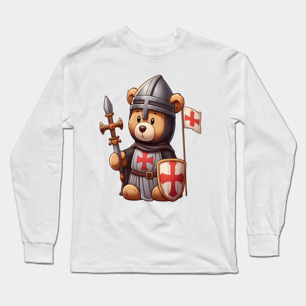 Cute Templar Bear Kawaii Long Sleeve T-Shirt by Teddy Club